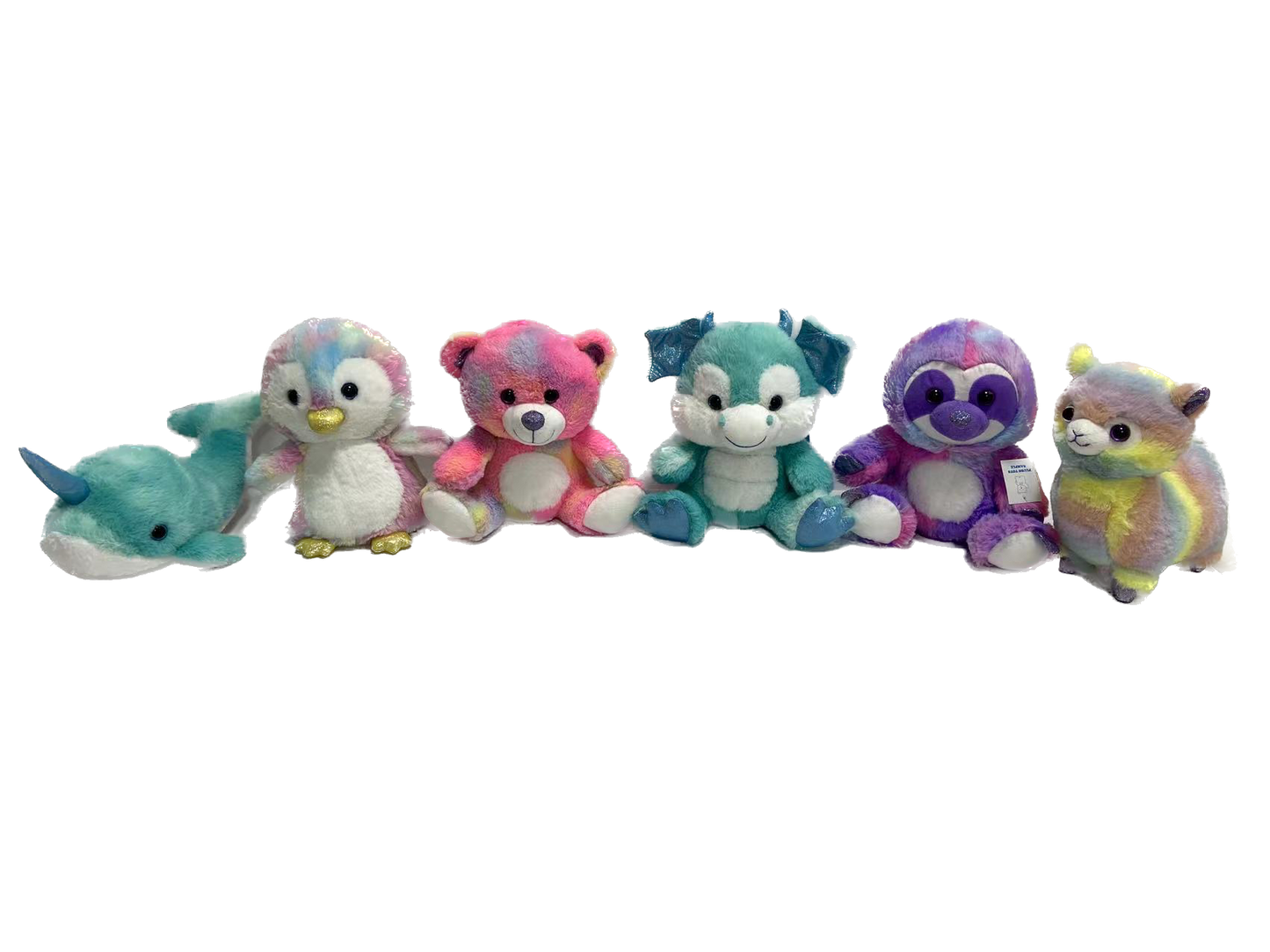 Rainbow Animals in 6 assorted in 25cm